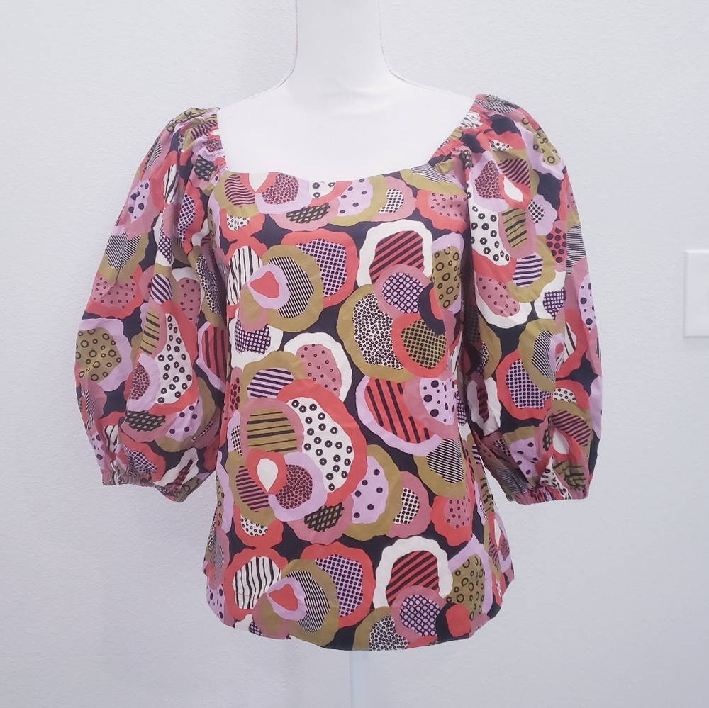 Anthropologie Porridge Puff Sleeve Top Size Small